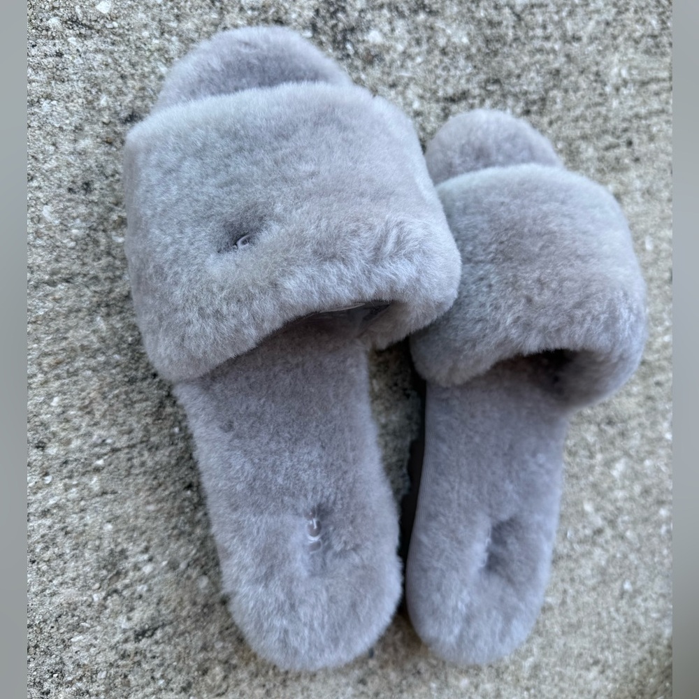 UGG Cozette Sheepskin Slide Slippers Oyster - Picture 2 of 7